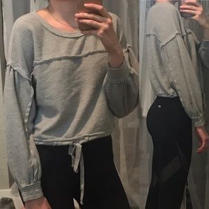 Melrose and Market Cropped Gray Sweatshirt